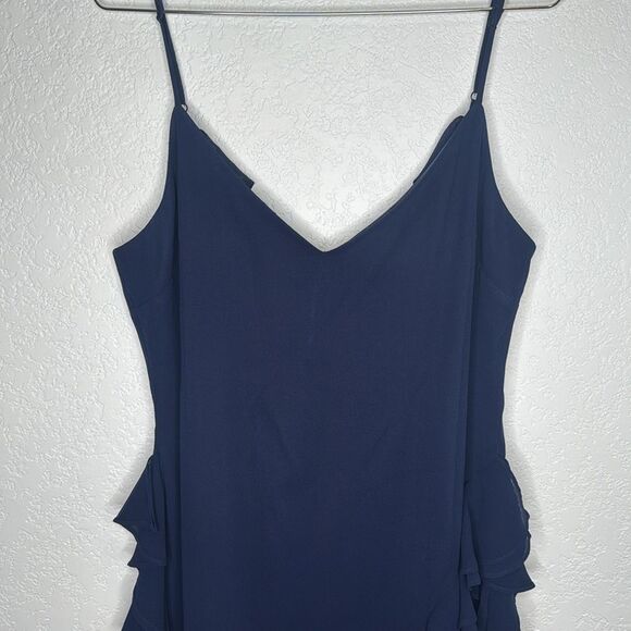 NWT MILLY Raya CHIFFON DEVORE DRESS Navy Size 12 - Picture 4 of 14